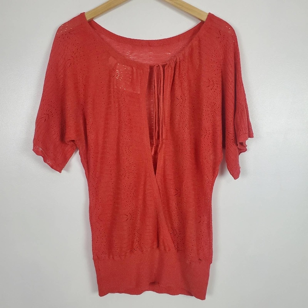 Anthro Angel of the North short sleeved open back top - Picture 2 of 5